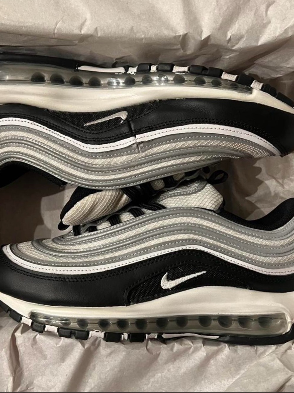 Nike Silver Black White Men's Air Max 97 Sneakers